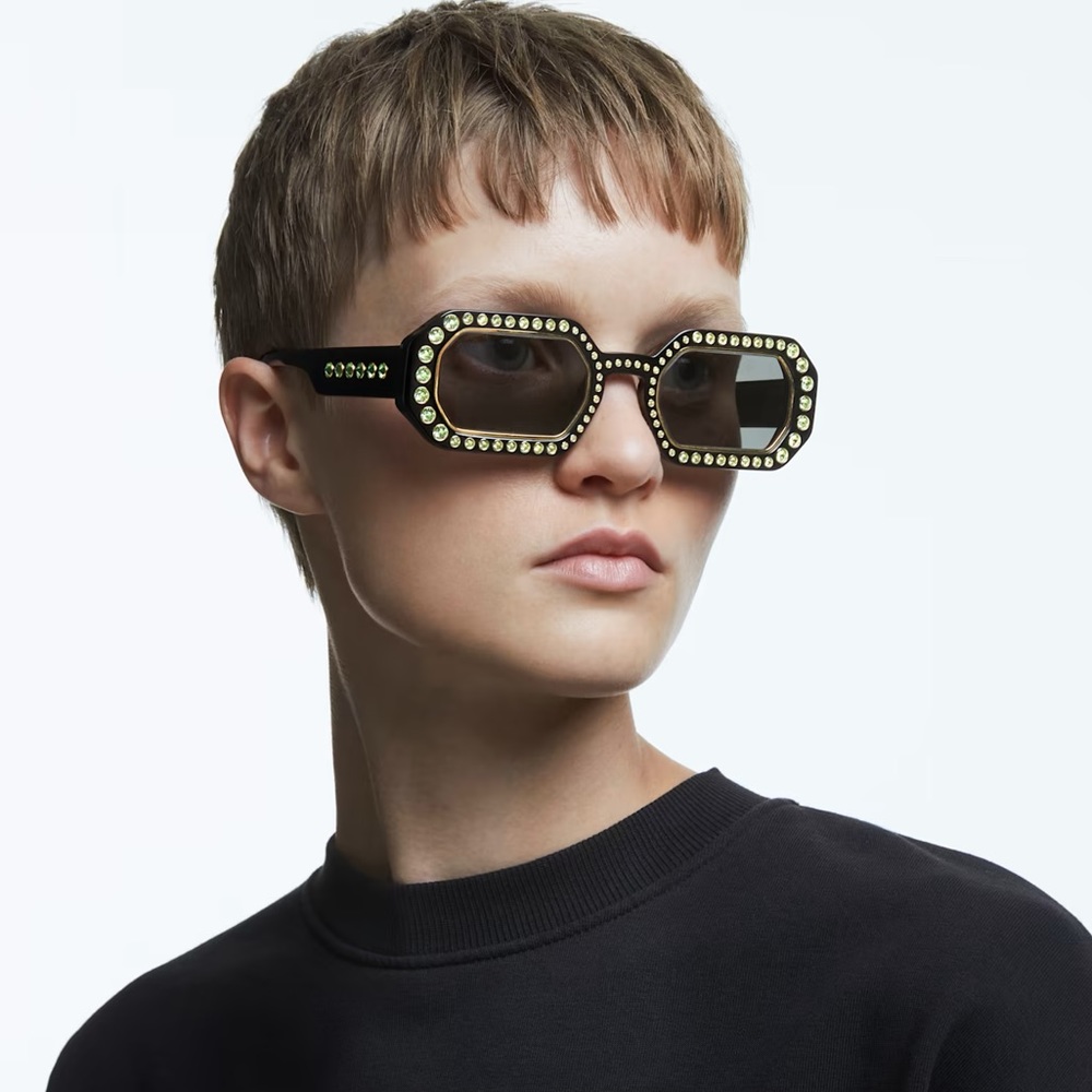 48MM Swarovski Crystal Rectangle Sunglasses